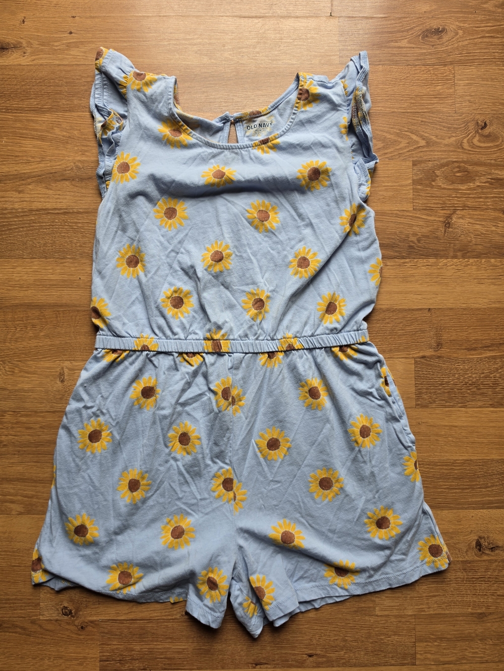 Old Navy Girls Sunflower-Print Blue Romper